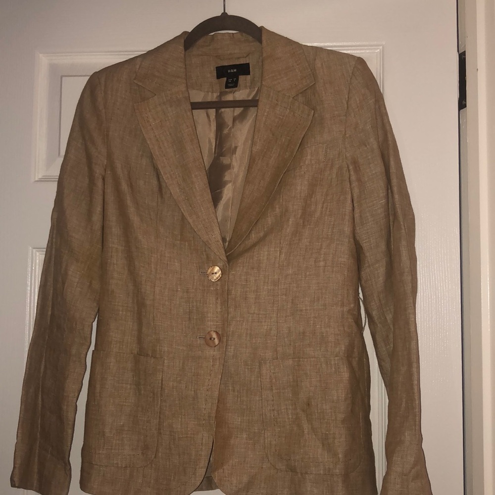 Tan Linen H&M full suit *Lightly Worn, like new*